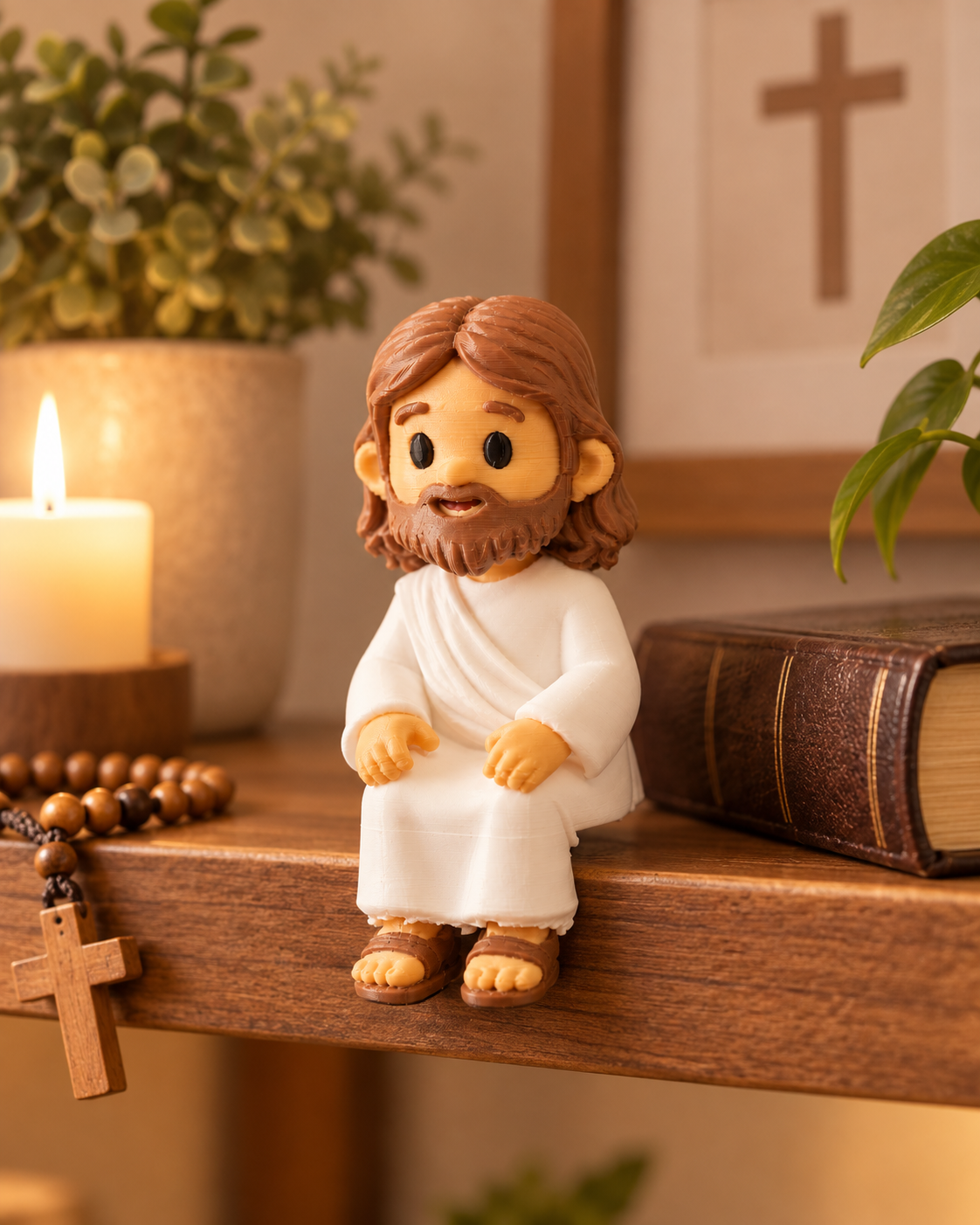 Mini Jesus Sentado Decorativo 3D