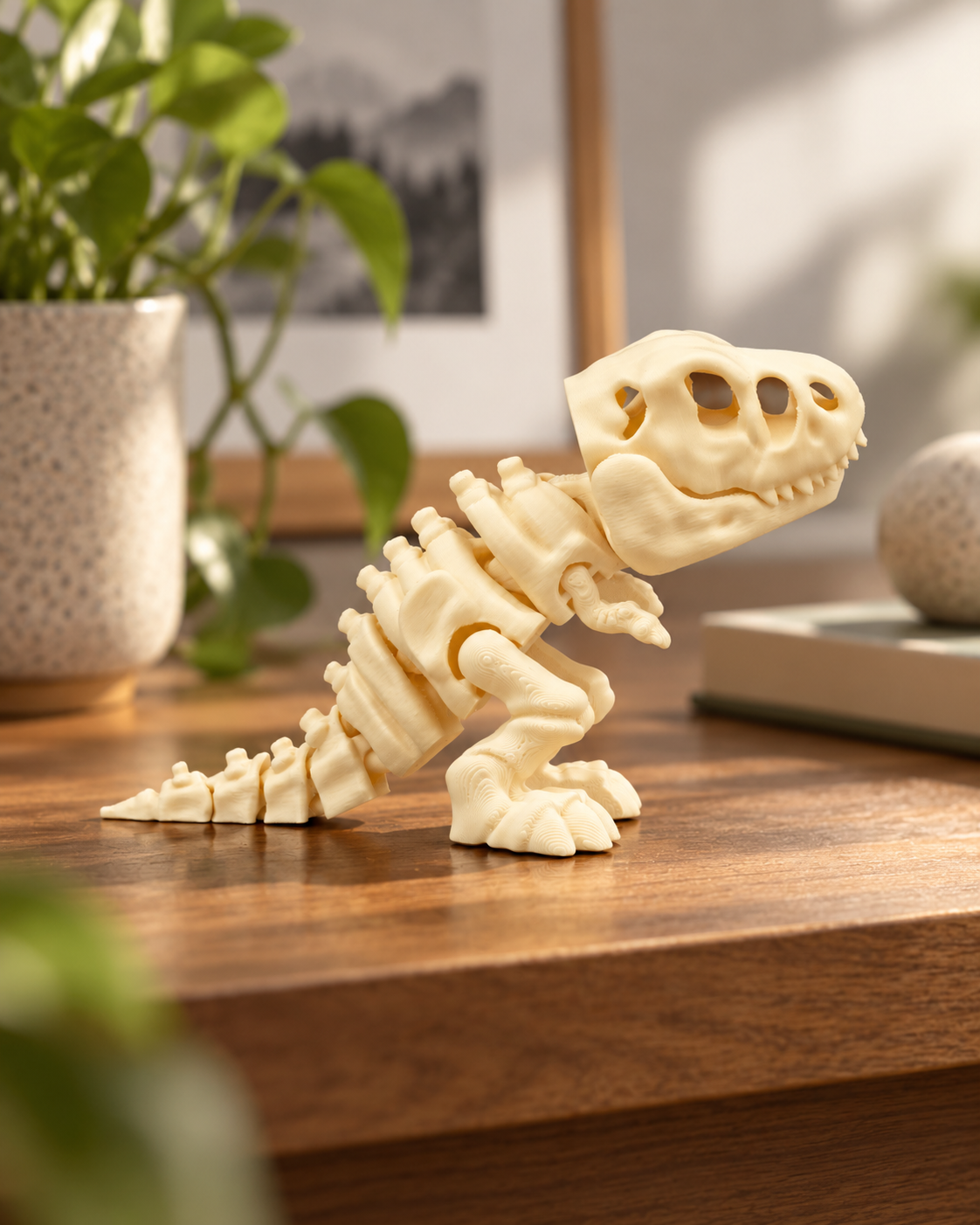 Dinossauro Esqueleto Articulado 3D – Miniatura Colecionável Decorativa