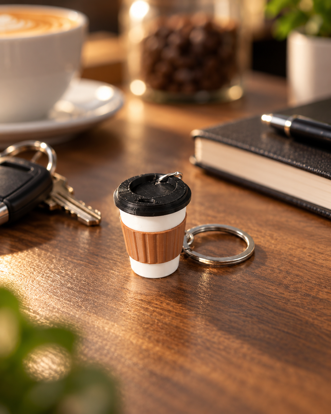 Chaveiro Mini Copo de Café 3D Cafeteria Barista Presente Criativo